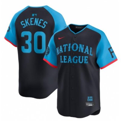 Men National League 30 Paul Skenes Navy 2024 All Star Limited Stitched Baseball Jersey