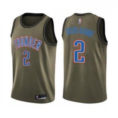 Youth Oklahoma City Thunder 2 Shai Gilgeous Alexander Swingman Green Salute to Service Basketball Jersey