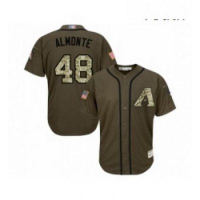 Youth Arizona Diamondbacks 48 Abraham Almonte Authentic Green Salute to Service Baseball Jersey