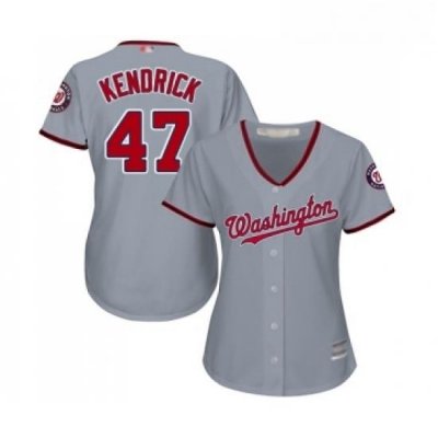 Womens Washington Nationals 47 Howie Kendrick Replica Grey Road Cool Base Baseball Jersey