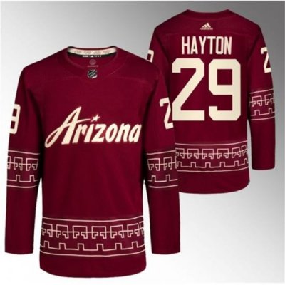 Men Arizona Coyotes 29 Barrett Hayton Garnet Alternate Pro Jersey