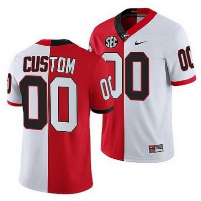 Georgia Bulldogs Custom Red White Split Edition Men Jersey