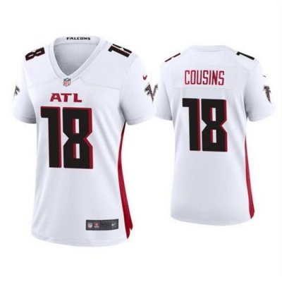 Women Atlanta Falcons 18 Kirk Cousins White Stitched Jersey