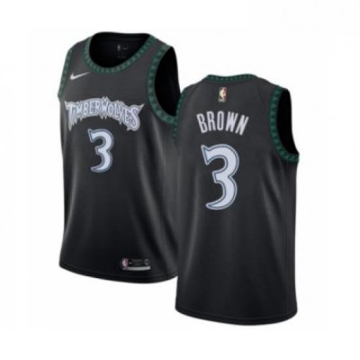 Womens Nike Minnesota Timberwolves 3 Anthony Brown Swingman Black Hardwood Classics Jersey