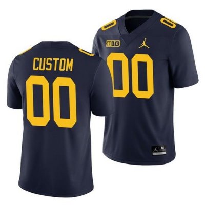 Michigan Wolverines Custom Navy College Football Men'S Jersey