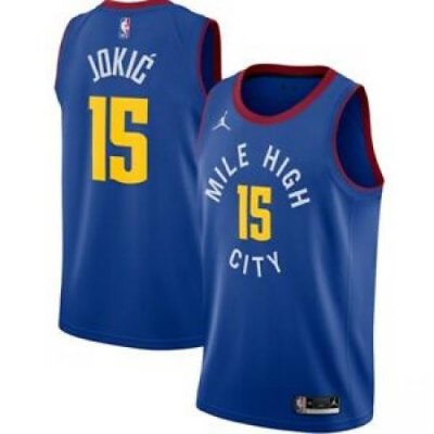 Men's Denver Nuggets Nikola Jokic No.15 Jordan Brand Blue 202021 Swingman Jersey