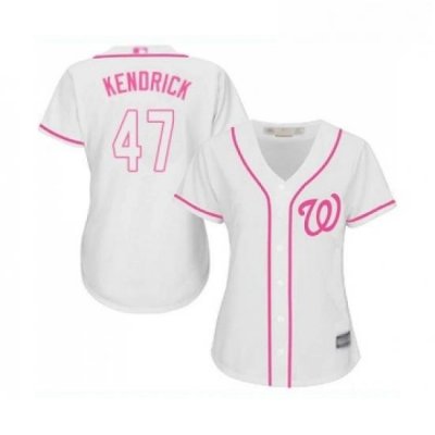 Womens Washington Nationals 47 Howie Kendrick Replica White Fashion Cool Base Baseball Jersey