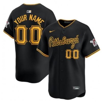 Men Women youth Pittsburgh Pirates Active Player Custom Black Alternate Limited Stitched Baseball Jersey