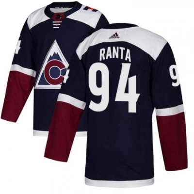 Youth Adidas Colorado Avalanche 94 Sampo Ranta Authentic Navy Blue Alternate NHL Jersey