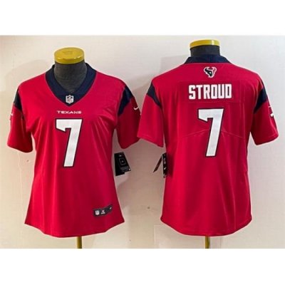 Women Houston Texans 7 C J  Stroud Red Vapor Untouchable Limited Stitched Jersey