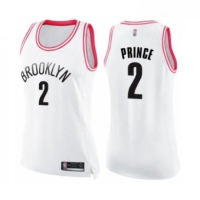 Womens Brooklyn Nets 2 Taurean Prince Swingman White Pink Fashion Basketball Jerse