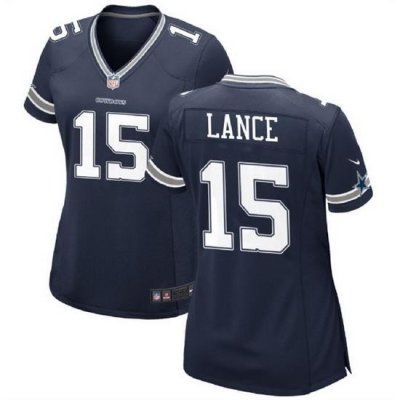 Women Dallas Cowboys 15 Trey Lance Navy Navy Stitched Football Jersey  Run Small