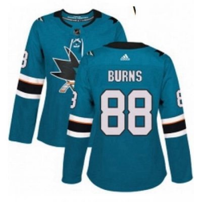 Womens Adidas San Jose Sharks 88 Brent Burns Premier Teal Green Home NHL Jersey