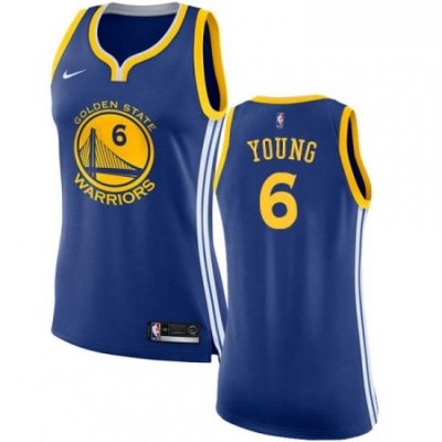 Womens Nike Golden State Warriors 6 Nick Young Swingman Royal Blue Road NBA Jersey Icon Edition