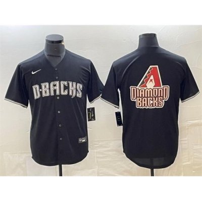 Men Arizona Diamondbacks Black Team Big Logo Cool Base Stitched Baseball Jersey