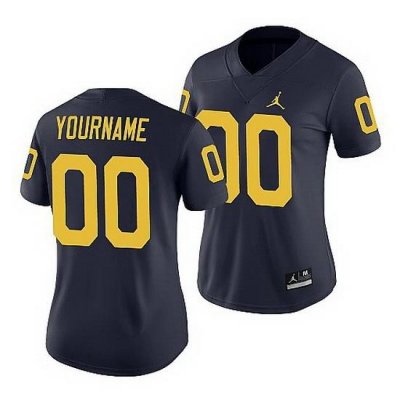 Michigan Wolverines Custom Navy Game Women'S Jersey