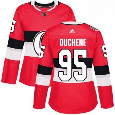 Womens Adidas Ottawa Senators 95 Matt Duchene Authentic Red 2017 100 Classic NHL Jersey