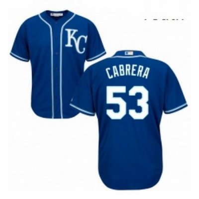 Youth Majestic Kansas City Royals 53 Melky Cabrera Authentic Blue Alternate 2 Cool Base MLB Jersey