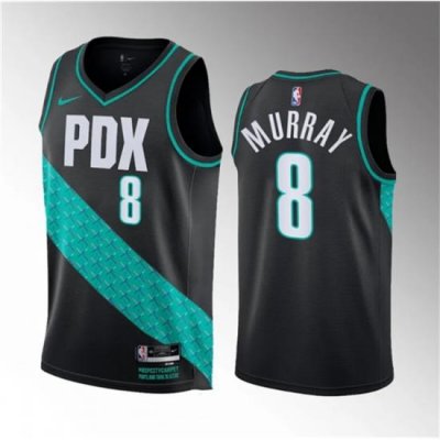 Men Portland Trail Blazers 8 Kris Murray Black 2023 Draft City Edition Stitched Basketball Jersey