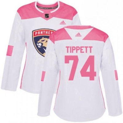 Womens Adidas Florida Panthers 74 Owen Tippett Authentic WhitePink Fashion NHL Jersey