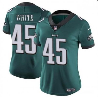 Women Philadelphia Eagles 45 Devin White Green Vapor Untouchable Limited Stitched Football Jersey