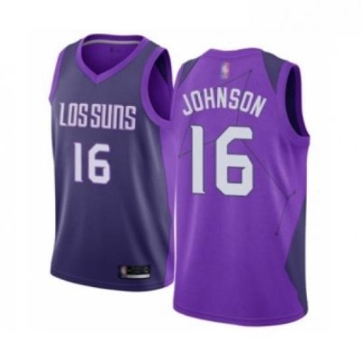 Youth Phoenix Suns 16 Tyler Johnson Swingman Purple Basketball Jersey City Edition