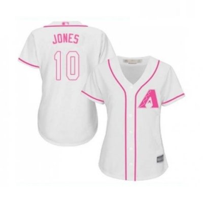 Womens Arizona Diamondbacks 10 Adam Jones Replica White Fashion Baseball Jersey