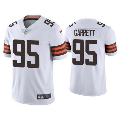 Youth Cleveland Browns 95 Myles Garrett White Vapor Untouchable Limited Stitched Jersey