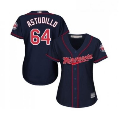 Womens Minnesota Twins 64 Willians Astudillo Replica Navy Blue Alternate Road Cool Base Baseball Jersey