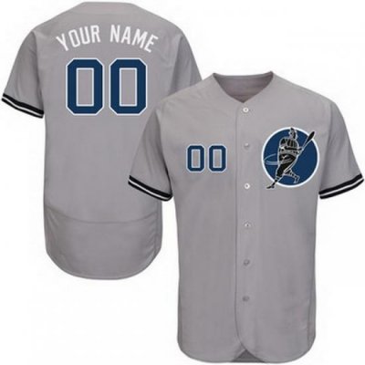 Men Women Youth Toddler All Size New York Yankees Gray Customized Flexbase New Design Jersey