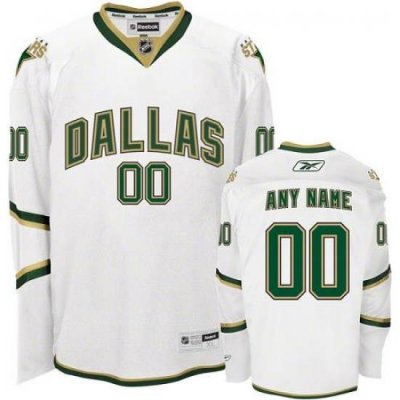 Men Women Youth Toddler White Jersey - Customized Reebok Dallas Stars Third