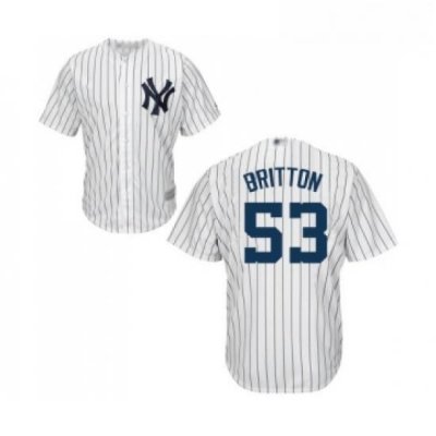 Youth New York Yankees 53 Zach Britton Authentic White Home Baseball Jersey