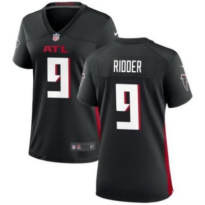 Women Atlanta Falcons 9 Desmond Ridder Black Stitched Jersey 28Run Small 29