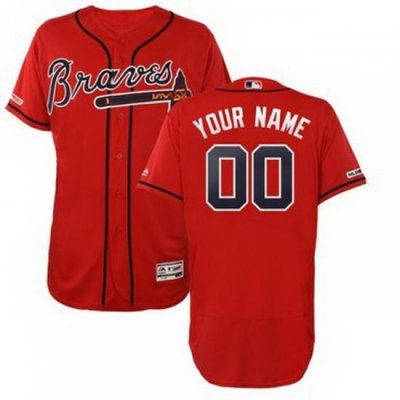 Men Women Youth Toddler All Size Atlanta Braves Red Customized 150th Patch Flexbase Jersey