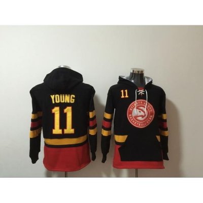 Men Atlanta Hawks #11 Trae Young Black All Stitched Hoody