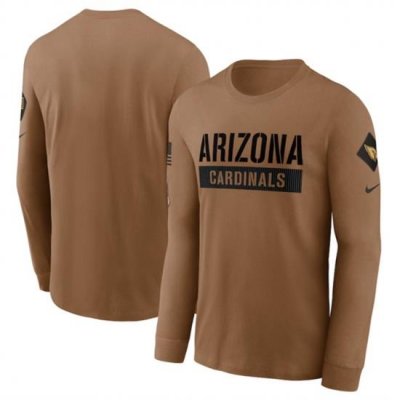 Men Arizona Cardinals 2023 Brown Salute To Service Long Sleeve T Shirt