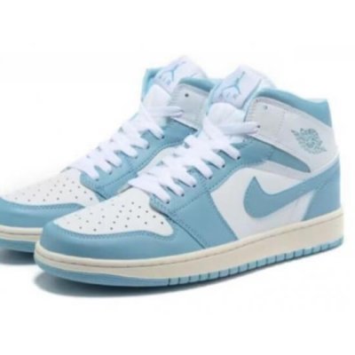 Kids Air Jordan 1 Blue White Shoes