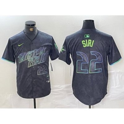 Men Tampa Bay Rays 22 Jose Siri Charcoal 2024 City Connect Limited Stitched Baseball Jersey 2