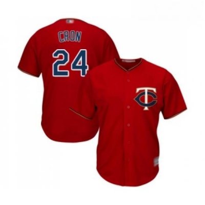 Youth Minnesota Twins 24 C J Cron Replica Scarlet Alternate Cool Base Baseball Jersey