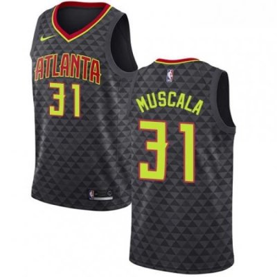 Youth Nike Atlanta Hawks 31 Mike Muscala Authentic Black Road NBA Jersey Icon Edition