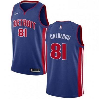 Youth Nike Detroit Pistons 81 Jose Calderon Swingman Royal Blue NBA Jersey Icon Edition