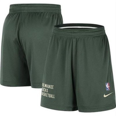 Men Milwaukee Bucks Hunter Green Warm Up Performance Practice Shorts