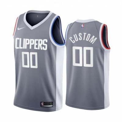 Los Angeles Clippers Cusom Gray NBA Swingman 2020 21 Earned Edition Jersey