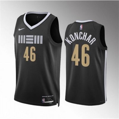 Men Memphis Grizzlies 46 John Konchar Black 2023 24 City Edition Stitched Basketball Jersey