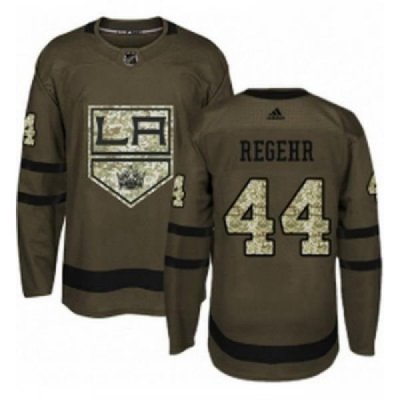 Youth Adidas Los Angeles Kings 44 Robyn Regehr Authentic Green Salute to Service NHL Jersey