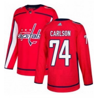 Youth Adidas Washington Capitals 74 John Carlson Premier Red Home NHL Jersey