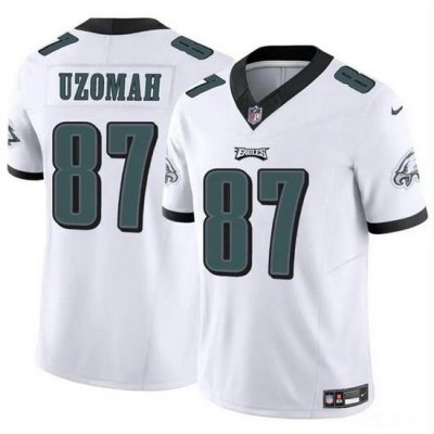 Men Philadelphia Eagles 87 C J  Uzomah White 2023 F U S E Vapor Untouchable Limited Stitched Football Jersey