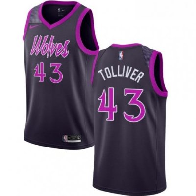 Youth Nike Minnesota Timberwolves 43 Anthony Tolliver Swingman Purple NBA Jersey City Edition