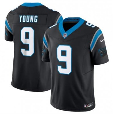 Men Carolina Panthers 9 Bryce Young Black 2023 F U S E  Vapor Untouchable Stitched Football Jersey