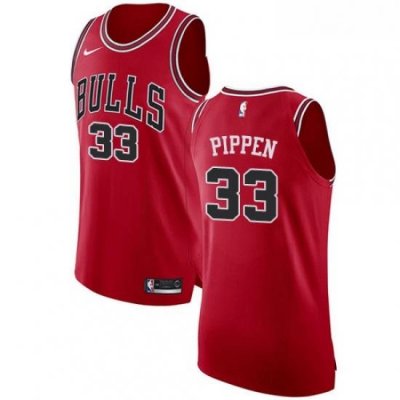 Youth Nike Chicago Bulls 33 Scottie Pippen Authentic Red Road NBA Jersey Icon Edition